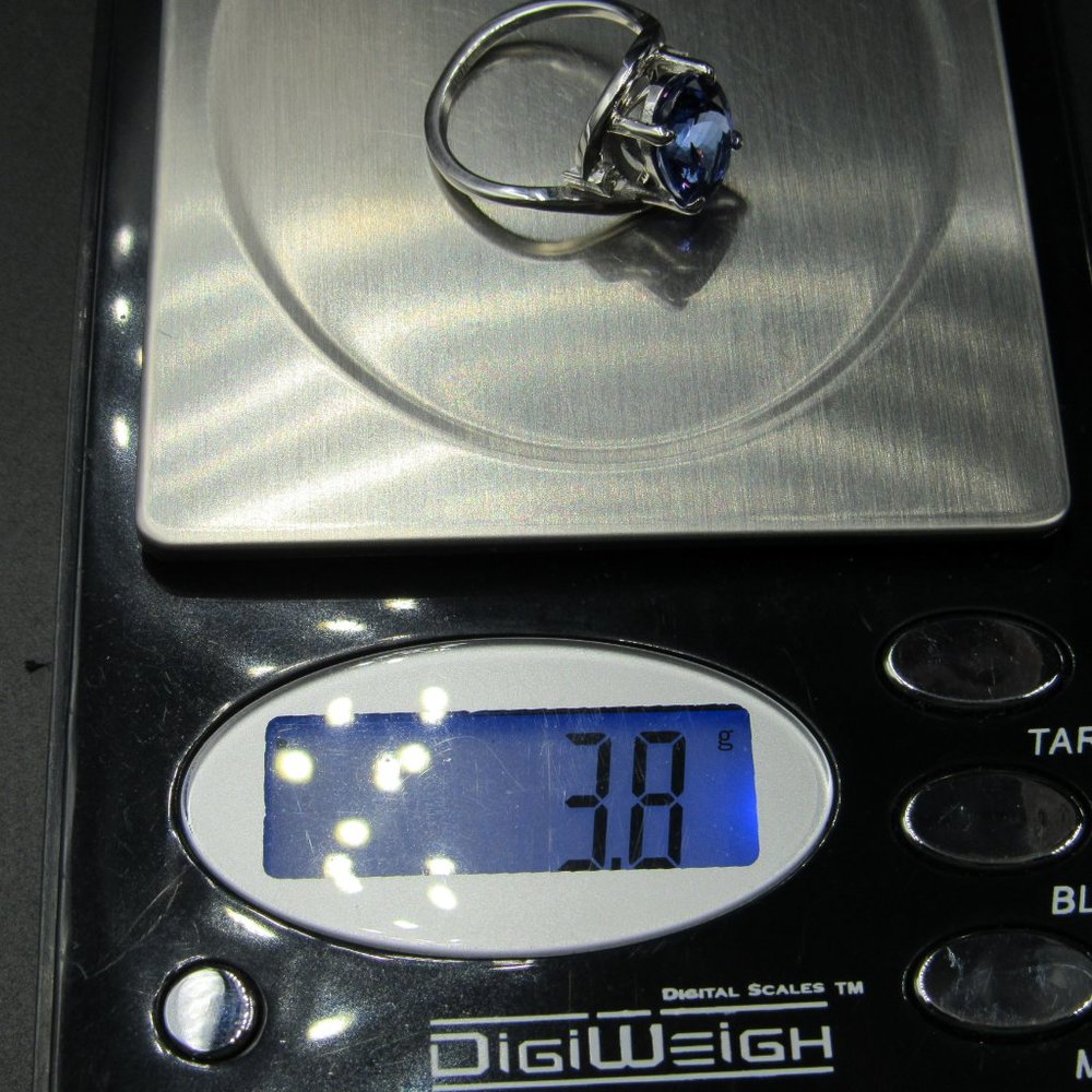 Size 6.25 14K White Gold 3.96 Carat Tanzanite Ring - Picture 8 of 11